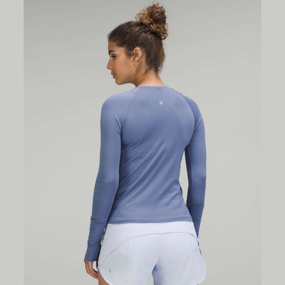 Lululemon Swiftly Tech Long Sleeve Shirt Race Length Water Drop Size 10 W3DOBS